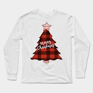 Plaid Christmas Tree Long Sleeve T-Shirt